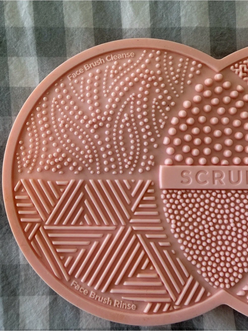 Pink Silicone Brush Scrub Mat - 'SCRUB' Embossed